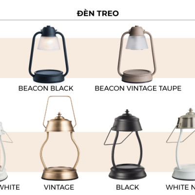 Đèn lồng đốt nến Scroll Lantern White
