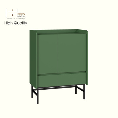 [Happy Home Furniture] LAVIA, Tủ lưu trữ 2 ngăn kéo - 2 cửa mở - chân sắt, 80cm x 40cm x 104cm ( DxRxC), TCM_169