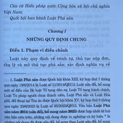 Luật Phá Sản Năm 2014 ( Sửa Đổi, Bổ Sung Năm 2025)