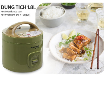 Nồi Cơm Điện 1.8L Sunhouse MaMa SHD8665 - Màu Ngẫu Nhiên - Hàng Chính Hãng
