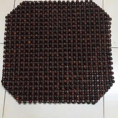 Lót ghế ô tô hạt gỗ trắc bóng hạt 1,2cm - Kích thước 45cm x45cm - Thảm lót ghế ô tô hạt gỗ - Khoác ghế ô tô hạt gỗ nhỏ - Đệm ghế ô tô