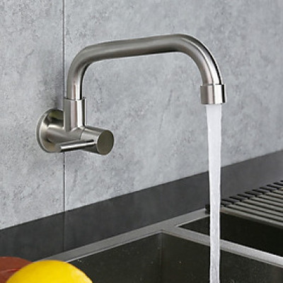 Vòi rửa chén bát 1 đường nước lạnh gắn tường thân thấp Inox 304 Yamato