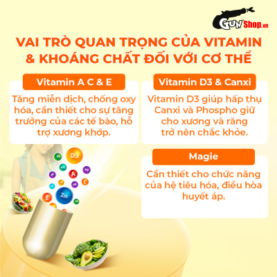 Viên uống bổ sung vitamin tổng hợp và khoáng chất Powergra Nutrient Power - Hộp 60 viên