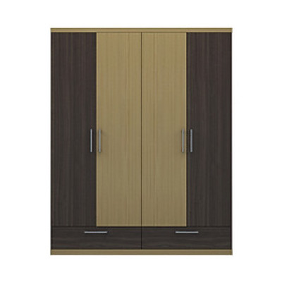 TỦ QUẦN ÁO GỖ CÔNG NGHIỆP 4 CÁNH OHAHA (NÂU TRẮNG VÀNG) - TQA012