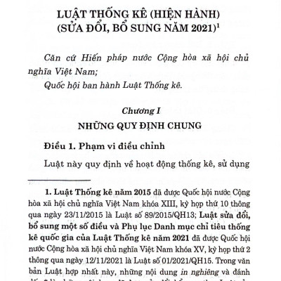 Luật Thống Kê (Hiện Hành) (Sửa Đổi, Bổ Sung Năm 2021)