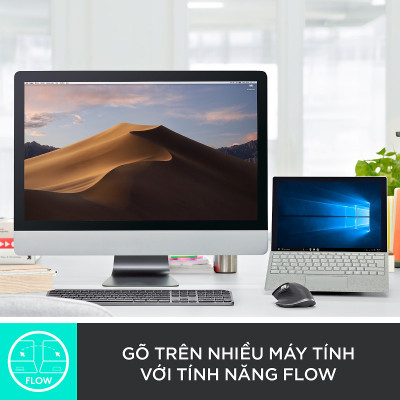 Bàn phím không dây Bluetooth Logitech MX Keys - đa thiết bị, sạc nhanh, Mac/ PC -Hàng chính hãng