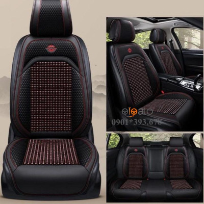 Áo trùm lót bọc ghế xe ô tô Toyota Vios da PU hạt gỗ tự nhiên CAO CẤP