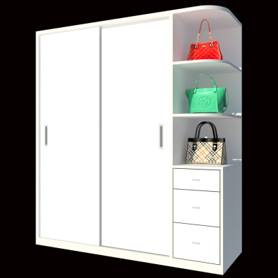 [Miễn phí vận chuyển & lắp đặt tại TP.HCM] Tủ quần áo gỗ cao cấp phong cách Bắc Âu thiết kế 2 cánh cừa lùa thông minh tích hợp nhiều hộc kệ Ohaha - CL003 - Màu C/Màu Trắng