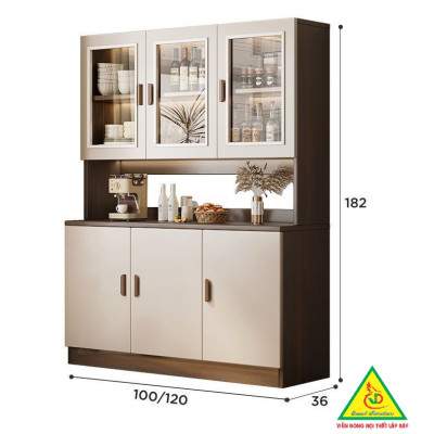 Tủ bếp gia đình gỗ MDF phong cách hiện đại 4TB07 - Nội thất lắp ráp Viendong Adv