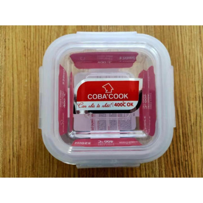 Bộ 4 hộp thủy tinh  2 hộp chữ nhật 370ml + 2 hộp tròn 400ml đựng thực phẩm COBA