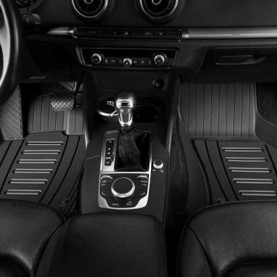 Thảm lót sàn xe ô tô Audi A3 2013- 2020 Nhãn hiệu Macsim 3W chất liệu nhựa TPE đúc khuôn cao cấp - màu đen