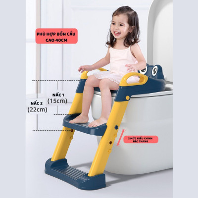 Thang Bô, Thang Đi Vệ Sinh Có Nắp Đậy Tiện Lợi Dành Cho Bé Trai Và Bé Gái Anh Lam Store - Hàng Chính Hãng 