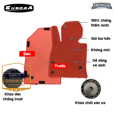 [NISSAN NAVARA] Thảm Trải Sàn, Lót Sàn Ô Tô Cao Su Eudora CloudFoam Thiết Kế Theo Xe Dành Cho Xe NISSAN NAVARA, Chống Nước, Không Mùi, Ngăn Bụi Bẩn, Dễ Vệ Sinh - Hàng Chính Hãng