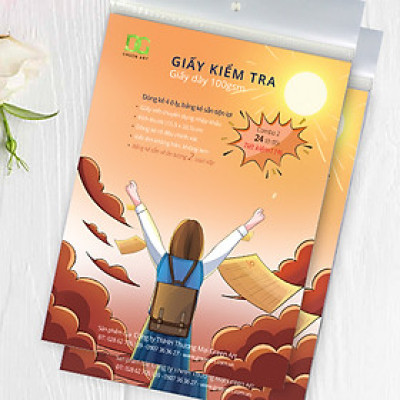 Giấy kiểm tra 4 ô ly giấy dày 100gsm, viết được tất cả các loại bút không lem không hằn, bảng kẻ sẵn tiện lợi, Combo 2: 24 tờ GKTL1-11 Green Art- Hàng chính hãng