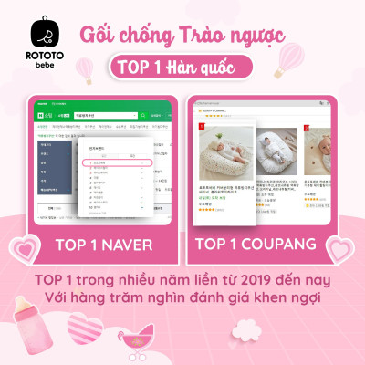 Gối chống trào ngược cho bé Rototo Bebe chữ C cao cấp, chất liệu đặc biệt Ripple gợn sóng (Ghi họa tiết gấu)