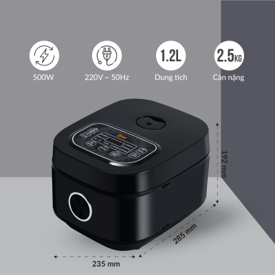 Nồi Cơm Điện Tử Comet CM8085 – Hàng chính hãng - Dung Tích 1.2L, Gia Nhiệt Nhanh, Chống Dính, Đa Chức Năng