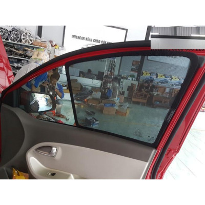  bộ chắn nắng theo phom xe ô tô chất liệu vải lưới gắn nam châm hút dành cho xe KIA MORNING 2019-2020-2021: