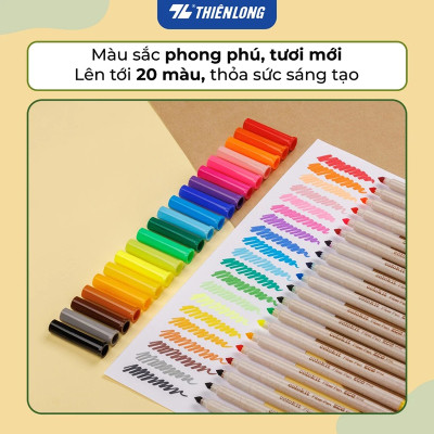 Bút lông 20 màu Fiber Pen Thiên Long Colokit ECO Style FP-C012/ECO - Chất liệu từ vỏ cám trấu