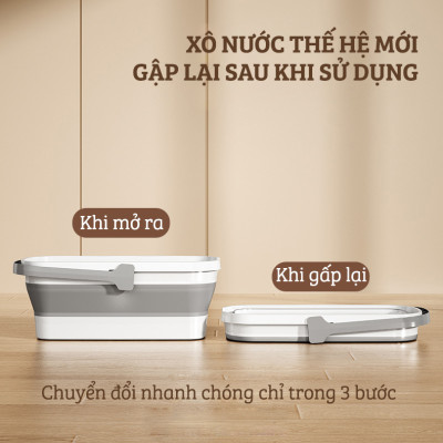 Xô Nhựa Cao Cấp Gấp Gọn Đa Năng Damas, Xô Nước Lau Nhà Vệ Sinh Nhà Cửa - Chất Liệu Nhựa PP An Toàn Cho Người Tiêu Dùng - Dung Tích 12L Phù Hợp Với Nhiều Nhu Cầu Sử Dụng: Rửa Xe, Câu Cá, Để Đồ Đạc,...Thiết Kế Kèm Quai Xách Tay Thuận Tiện Di Chuyển