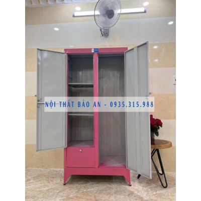 Tủ sắt quần cao 1m8 ngang 90cm hồng - TSDT12