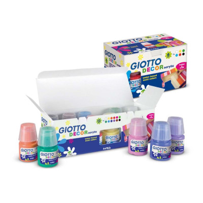 Hộp màu nước nhập khẩu Italy GIOTTO Acrylic 12 lọ màu x 25ml 530600