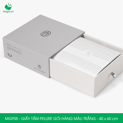 MGP05 - 40x60 cm - 500 tấm giấy Pelure trắng gói hàng, giấy chống ẩm 2 mặt mịn, giấy bọc hàng thời trang