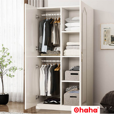 [Có Ảnh Thực Tế & Miễn phí vận chuyển và lắp đặt ] Tủ Quần Áo Gỗ Công Nghiệp Hiện Đại Ohaha - HĐ002