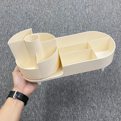 Kệ mỹ phẩm để đồ trang điểm xoay 360 độ, Kệ Hộp Để Phụ Kiện Trang Sức Nữ Trang chia nhiều ngăn lớn đựng đồ tiện lợi, đa năng 