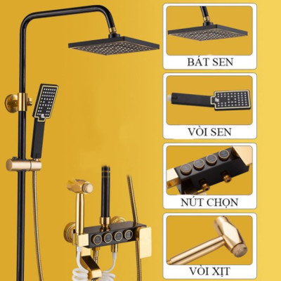 Bộ Sen vòi tắm 4 món cao cấp phong cách Châu Âu Có Phím điều khiển MORADO.03- Hàng chính hãng