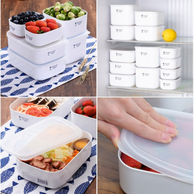 Bộ 09 hộp thực phẩm có nắp đậy an toàn White Pack hàng Made in Japan