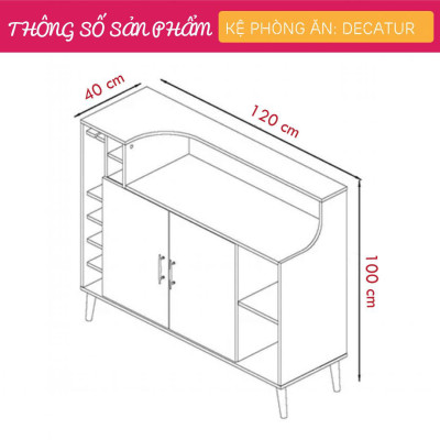 Tủ nhà bếp gia đình thiết kế đơn giản SMLIFE Decatur