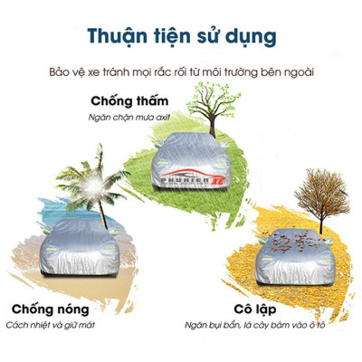 Bạt Phủ dành cho Ô Tô Toyota Wigo Cao Cấp 3 Lớp Chống Nắng Nóng Chống Nước Chống xước 