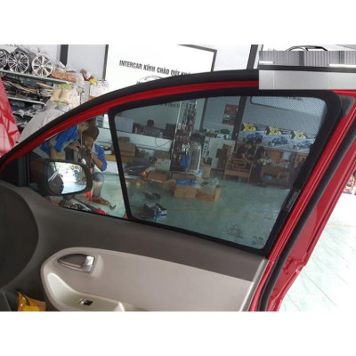  bộ chắn nắng theo phom xe ô tô chất liệu vải lưới gắn nam châm hút dành cho xe KIA MORNING 2019-2020-2021: