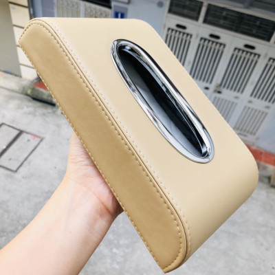 HỘP ĐỰNG KHĂN GIẤY CHẤT LIỆU DA CAO CẤP TRÊN Ô TÔ TẶNG KÈM THẺ LƯU SỐ ĐIỆN THOẠI