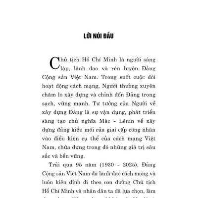 Hồ Chí Minh về xây dựng Đảng và chỉnh đốn Đảng (Xuất bản lần thứ hai, có chỉnh sửa và bổ sung) bản in 2025