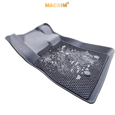 Thảm ô tô sd3 2 lớp dạng lưới lục giác  Nissan Almera 2021+ màu đen - bề mặt cao su siêu sạch - Macsim