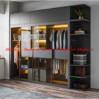 [ Miễn phí vận chuyển & lắp đặt]  Tủ quần áo cánh kính Ohaha - TCK002