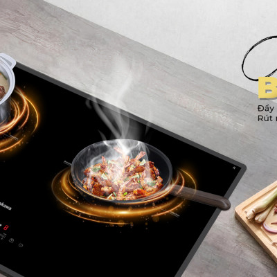 Miễn phí giao lắp toàn quốc - Bếp đôi điện từ Nagakawa UltraSlim NK2C28M - Made in Malaysia - Bảo hành 5 năm - Hàng chính hãng