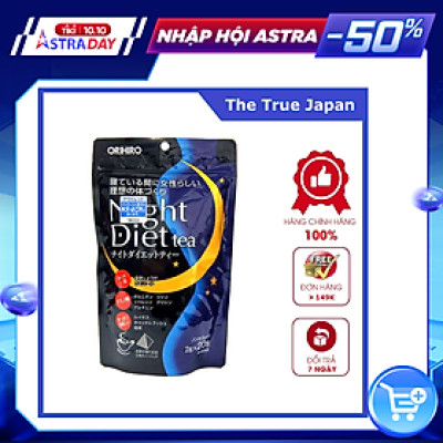 Combo 2 Gói Trà Giảm Cân Thảo Mộc Ban Đêm Night Diet Tea Orihiro Nhật Bản 20 túi lọc/gói