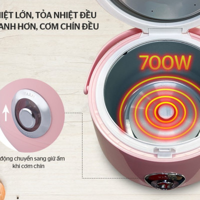 NỒI CƠM ĐIỆN 1.8L HAPPY TIME HTD8521P - Hàng chính hãng