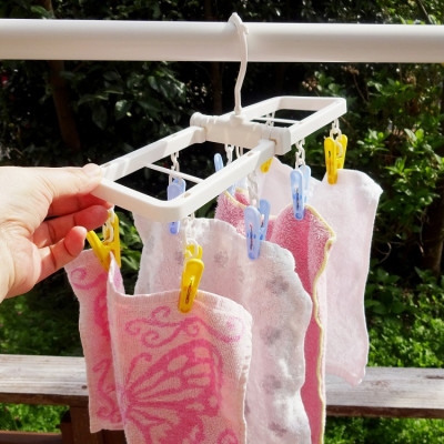Set 16 Kẹp Phơi Quần Áo Nhiều Màu Sắc Có Gờ Chống Trượt Thông Minh