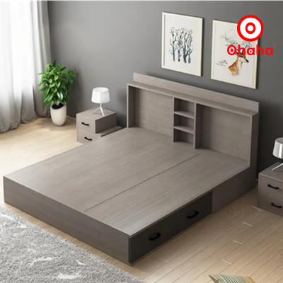 [Miễn phí vận chuyển & lắp đặt] Giường ngủ thông minh cao cấp bọc nệm đầu giường gỗ công nghiệp Ohaha - GN008