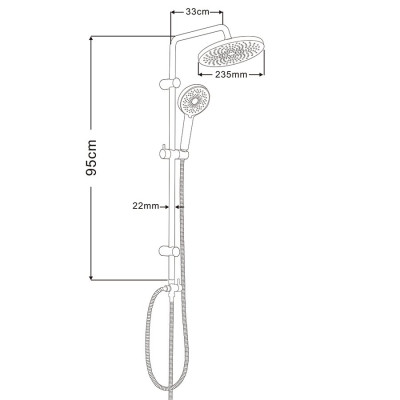 Bộ cây sen đa năng dùng cho máy nước nóng trực tiếp, củ sen, vòi lạnh Eurolife EL-SCL02