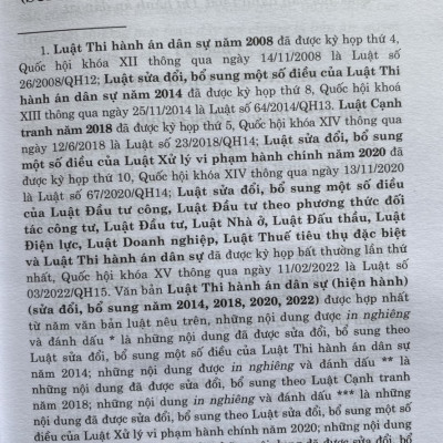 Luật Thi Hành Án Dân Sự ( Hiện Hành ) ( Sửa Đổi, Bổ Sung Năm 2014, 2018, 2020, 2022 ) 