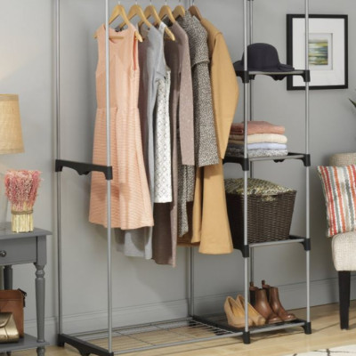 Tủ Quần Áo 2 Buồng 6 Ngăn Tiện Lợi, Tủ Vải 170cm Chất Lượng Cao Chắc Chắn, Vững Chãi - Hàng Chính Hãng miDoctor