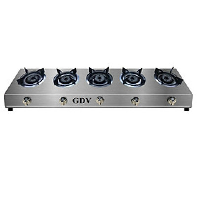 Bếp Gas Khè Công Nghiệp Inox GDV 5 Lò Đốt - Hàng Chính Hãng
