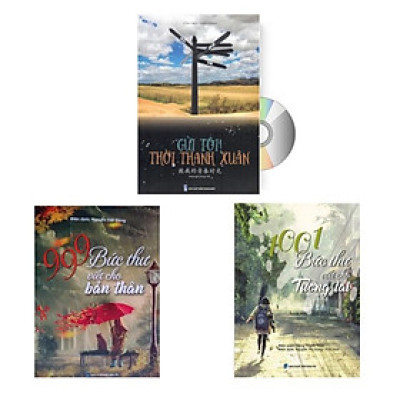Sách -Combo: Thư gởi thanh Xuân + 999 bức thư viết cho bản thân + 1001 bức thư viết cho tương lai+DVD tài liệu