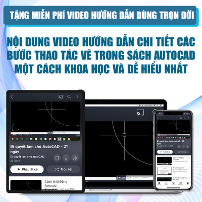 Sách Autocad 2D Nâng Cao Và 3D Xuất Bản Chính Hãng, In Màu, Có Tặng Kèm Video Hướng Dẫn