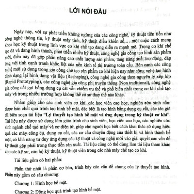 Lý Thuyết Tạo Hình Bề Mặt Và Ứng Dụng Trong Kỹ Thuật Cơ Khí