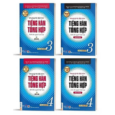 Combo Tiếng Hàn tổng Hợp Trung cấp 3 và 4 (Bản Màu + SBT) Tặng  Tự học - Bản Quyền